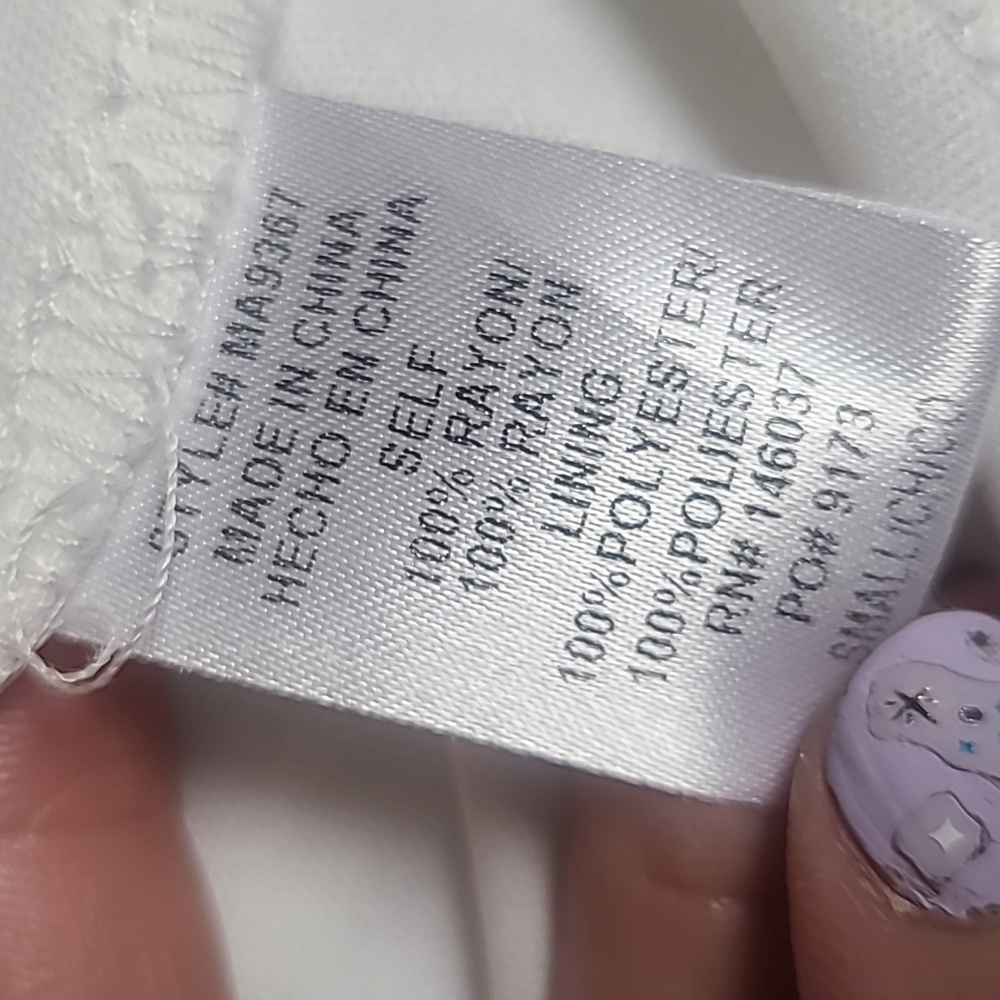 Maxi Dress Size Small White Strapless Ruffle Lace Travel Casual Cruise Summer - Picture 9 of 9